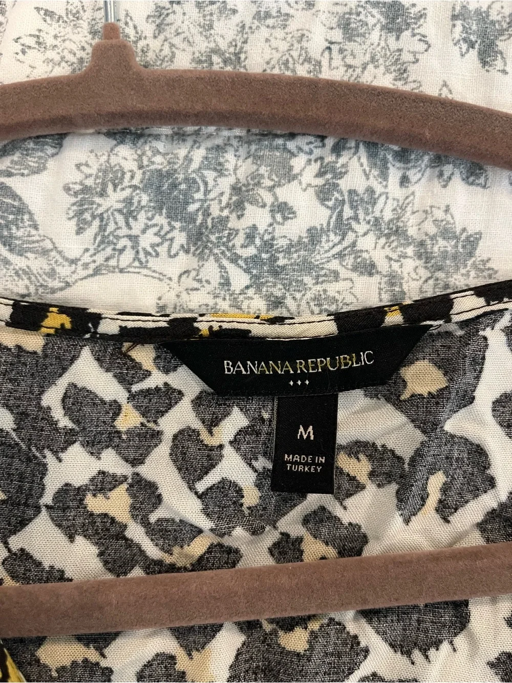 Banana Republic Leopard Print Peplum Puff Sleeve Blouse Size M
